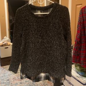 Sanctuary sweater with plaid lining  #T1957-KS468F